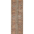 Vintage Malatya Turkish Runner Rug 1x7 ft — Brown & Beige Floral