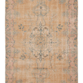 Vintage Isparta Turkish Area Rug 6x9 ft — Orange & Blue Distressed