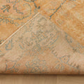 Vintage Isparta Turkish Area Rug 6x9 ft — Orange & Blue Distressed