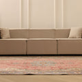 Vintage Isparta Turkish Area Rug 6x9 ft — Red & Beige Floral (No. 53291)