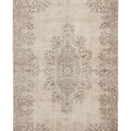 Vintage Isparta Turkish Area Rug 5x9 ft — Beige & Brown Floral (No. 53296)