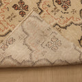 Vintage Manisa Turkish Runner Rug 2x8 ft — Beige & Brown Geometric