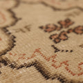 Vintage Manisa Turkish Runner Rug 2x8 ft — Beige & Brown Geometric
