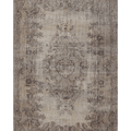 Vintage Isparta Turkish Area Rug 5x9 ft — Gray & Beige Distressed