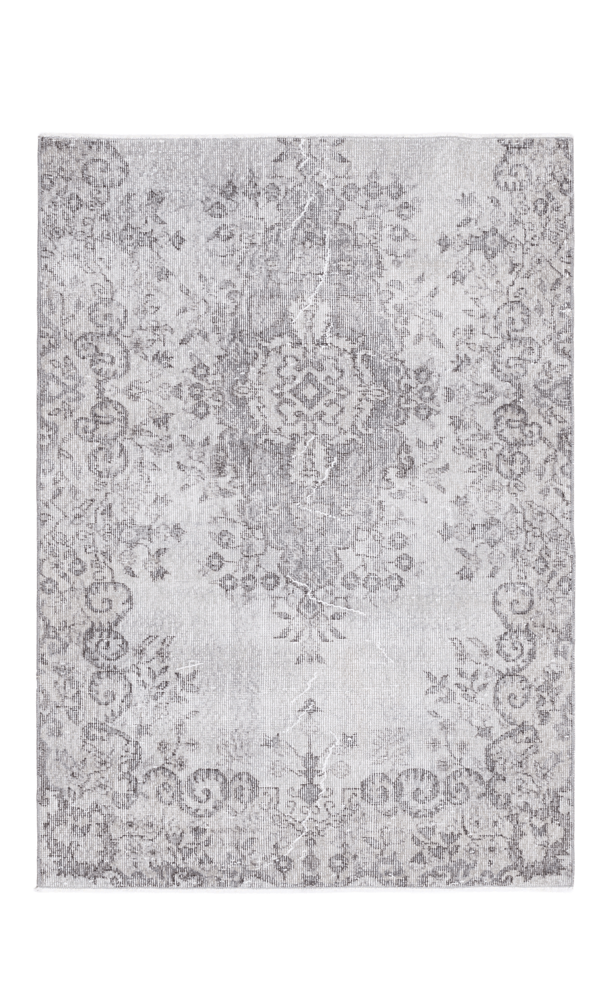 Vintage Isparta Turkish Area Rug 3x5 ft — Gray Overdyed
