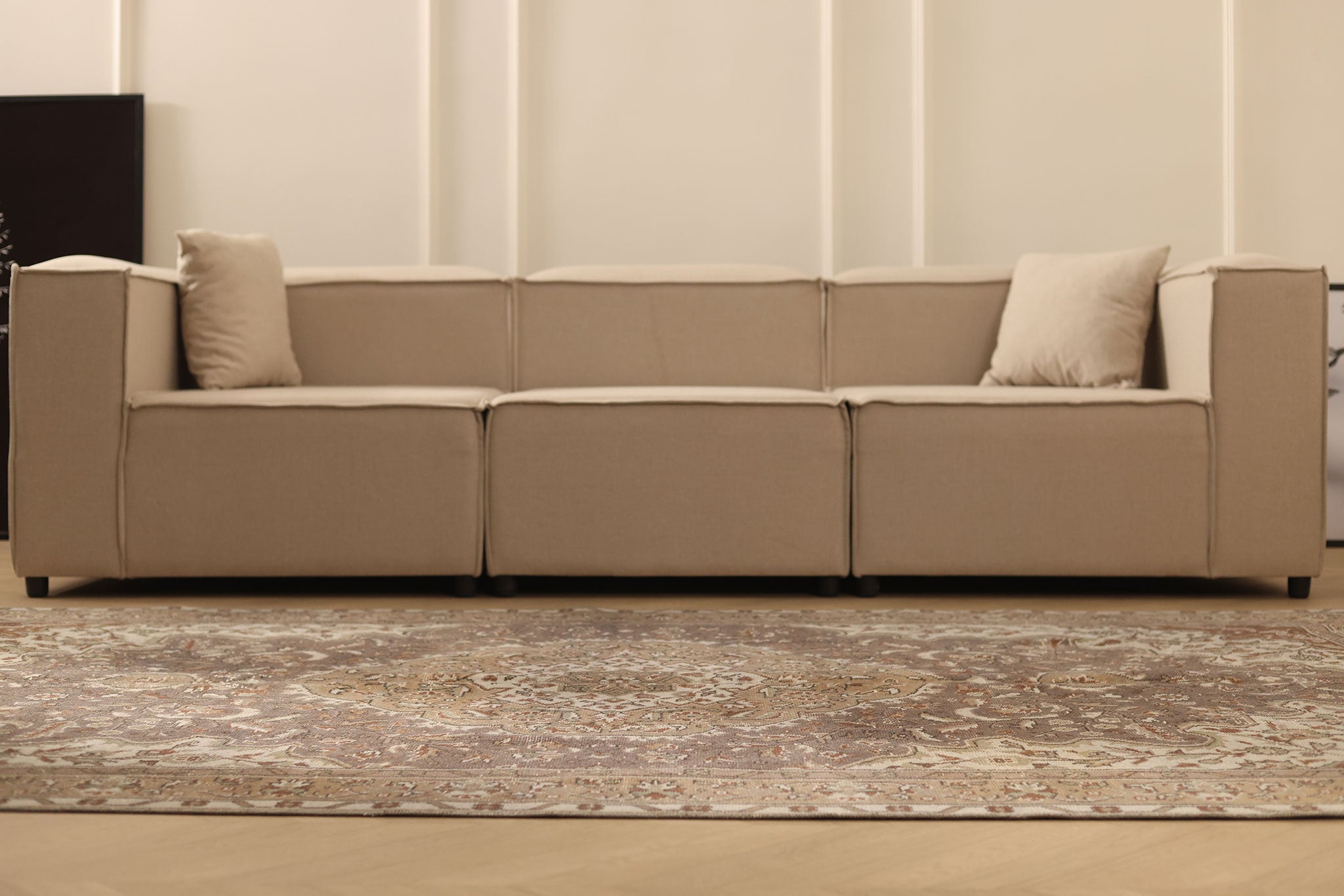 Vintage Isparta Turkish Area Rug 5x9 ft — Brown & Beige Floral (No. 53350)