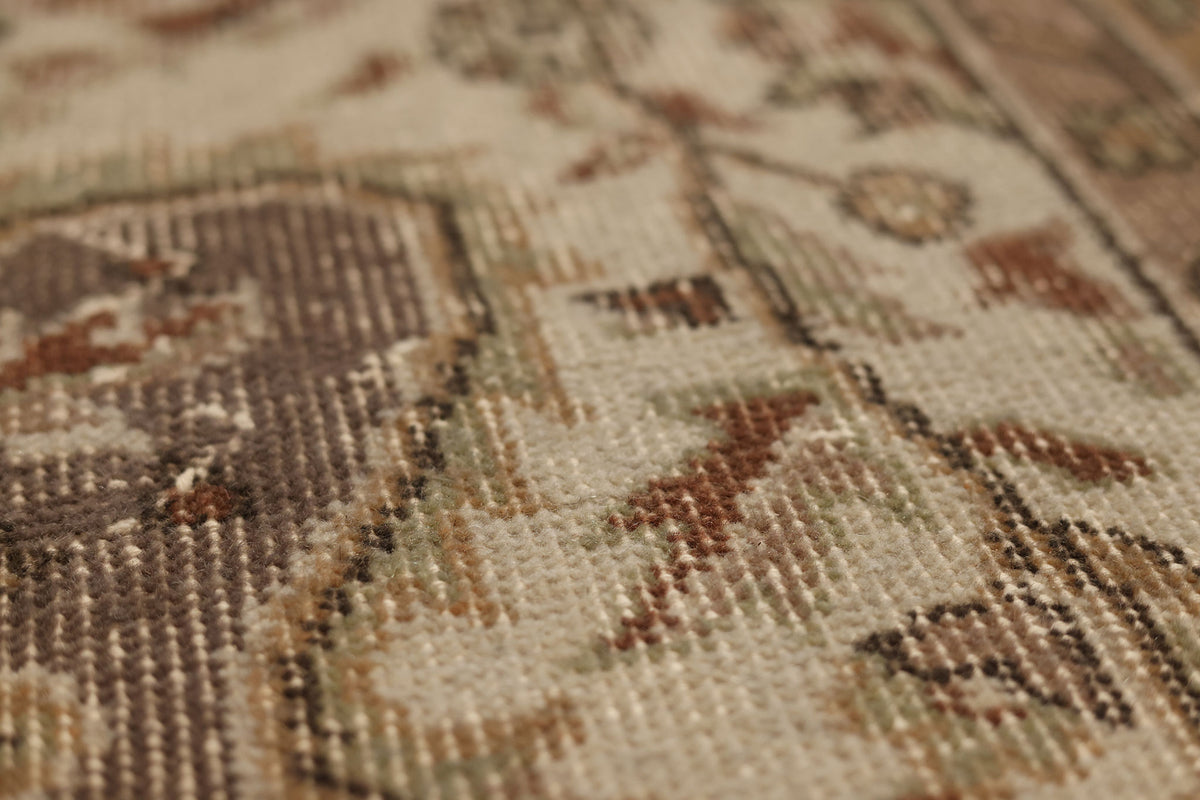 Vintage Isparta Turkish Area Rug 5x9 ft — Brown & Beige Floral (No. 53350)