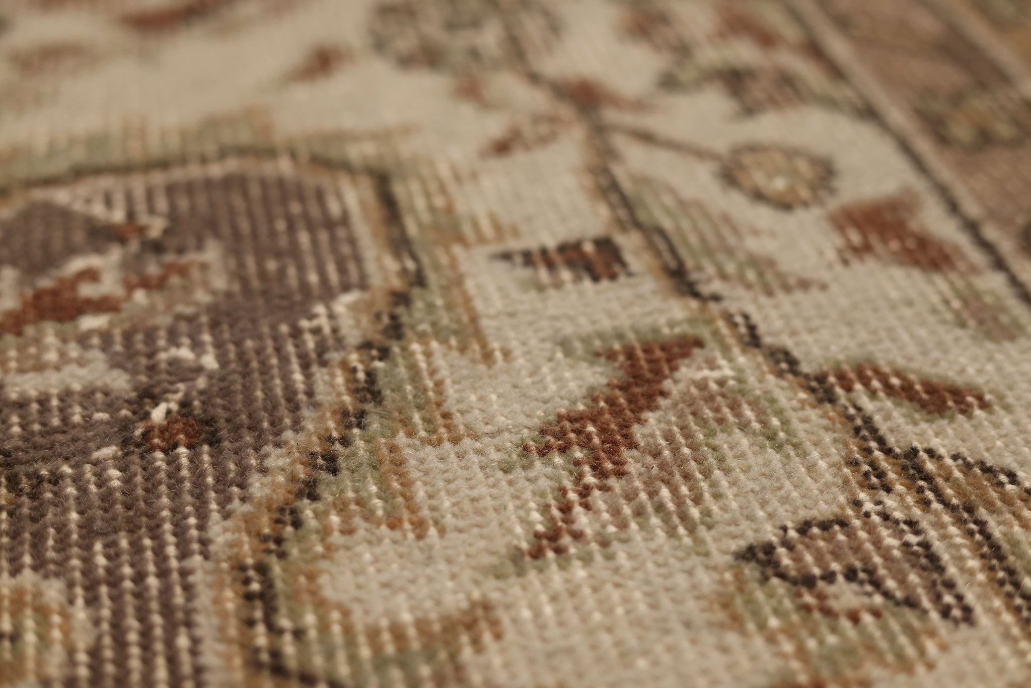 Vintage Isparta Turkish Area Rug 5x9 ft — Brown & Beige Floral (No. 53350)