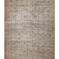 Vintage Isparta Turkish Area Rug 7x10 ft — Beige & Brown Floral