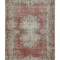 Vintage Isparta Turkish Area Rug 3x8 ft — Red & Beige Floral