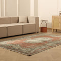 Vintage Isparta Turkish Area Rug 3x8 ft — Red & Beige Floral