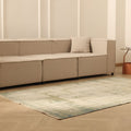 Vintage Manisa Turkish Area Rug 4x8 ft — Beige & Gray Distressed