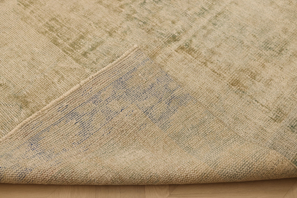 Vintage Manisa Turkish Area Rug 4x8 ft — Beige & Gray Distressed