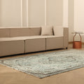 Vintage Manisa Turkish Area Rug 5x9 ft — Gray & Brown Floral
