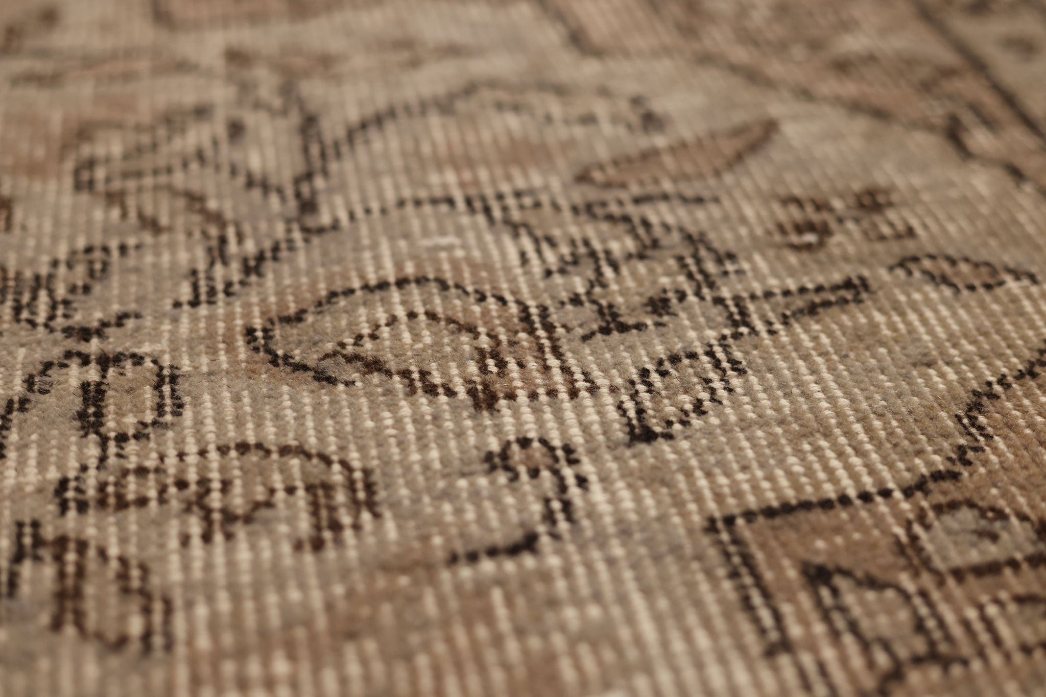 Vintage Isparta Turkish Area Rug 5x8 ft — Beige & Brown Floral (No. 53379)
