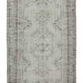 Vintage Manisa Turkish Area Rug 5x8 ft — Gray & Beige Floral (No. 53408)