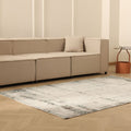 Vintage Manisa Turkish Area Rug 5x7 ft — Gray & White Distressed