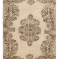 Vintage Isparta Turkish Area Rug 5x8 ft — Beige & Brown Floral (No. 53870)