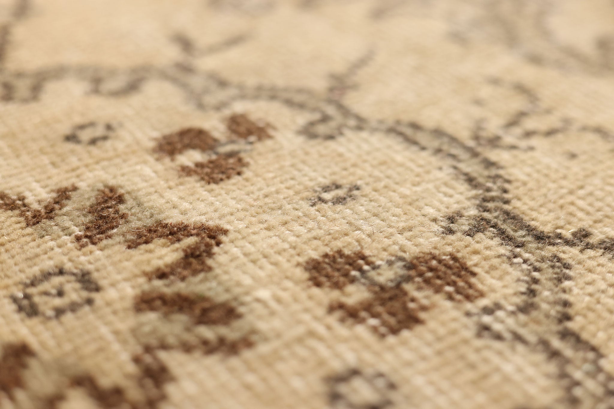 Vintage Isparta Turkish Area Rug 5x9 ft — Beige & Brown Floral (No. 53873)