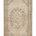 Vintage Manisa Turkish Area Rug 5x9 ft — Beige & Gray Floral
