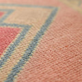 Vintage Turkish Area Rug 5x7 ft — Pink & Blue Geometric