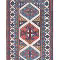 Vintage Niğde Turkish Area Rug 3x6 ft — White & Blue Floral