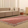 Vintage Isparta Turkish Area Rug 5x9 ft — Red & Beige Floral (No. 53892)