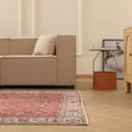 Vintage Isparta Turkish Area Rug 5x9 ft — Red & Beige Floral (No. 53892)