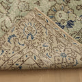 Vintage Isparta Turkish Area Rug 5x6 ft — Green & Blue Floral