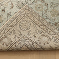 Vintage Isparta Turkish Area Rug 5x9 ft — Gray & Blue Floral