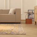 Vintage Manisa Turkish Area Rug 6x7 ft — Orange & Blue Floral (No. 53902)