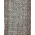 Vintage Isparta Turkish Area Rug 4x8 ft — Gray & Red Floral