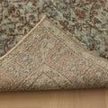 Vintage Isparta Turkish Area Rug 4x8 ft — Gray & Red Floral