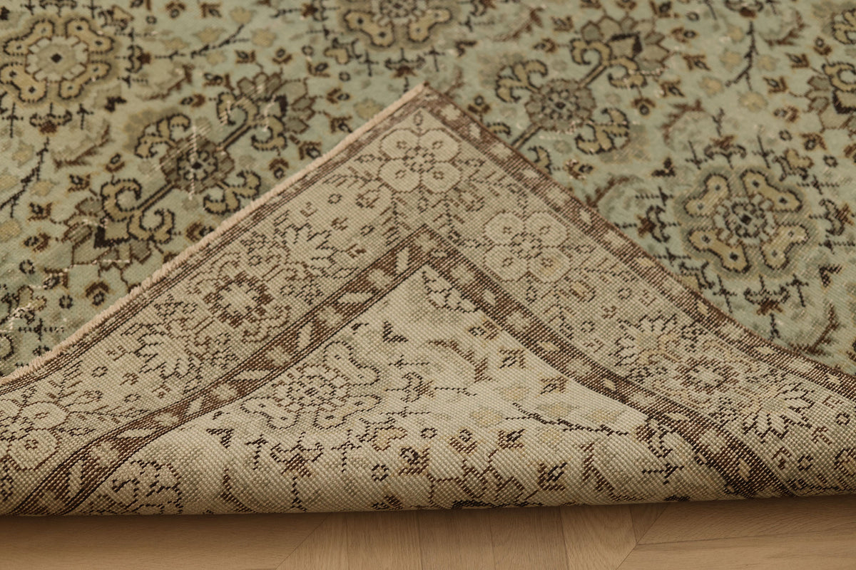 Vintage Isparta Turkish Area Rug 6x9 ft — Gray & Brown maximalist