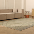 Vintage Manisa Turkish Area Rug 6x9 ft — Beige & Gray Floral (No. 53908)