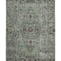 Vintage Manisa Turkish Area Rug 5x9 ft — Green & Brown Floral