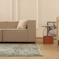 Vintage Manisa Turkish Area Rug 5x9 ft — Green & Brown Floral