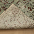 Vintage Manisa Turkish Area Rug 5x9 ft — Green & Brown Floral