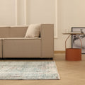 Vintage Manisa Turkish Area Rug 4x6 ft — Gray Distressed
