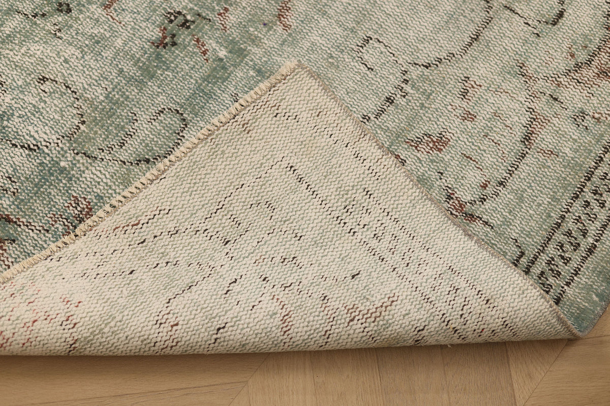 Vintage Manisa Turkish Area Rug 4x6 ft — Gray Distressed
