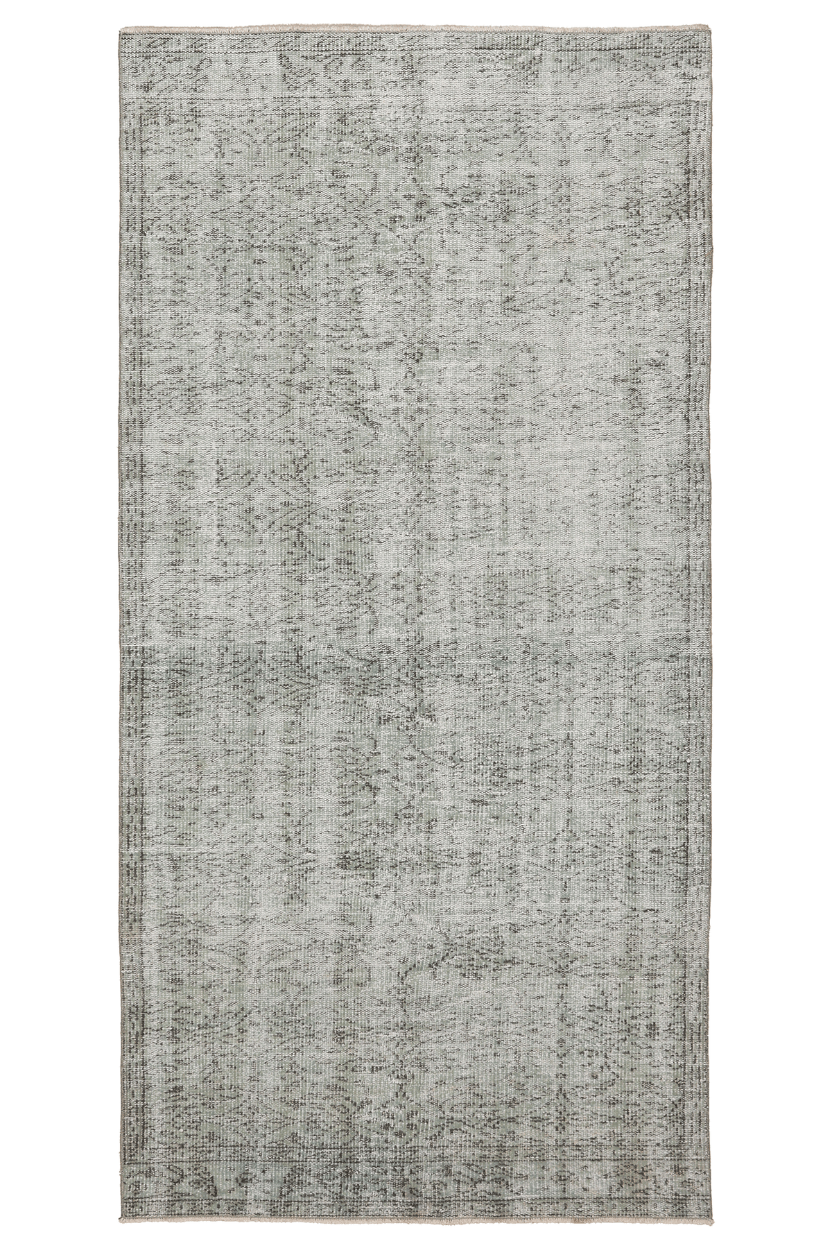 Vintage Manisa Turkish Area Rug 4x8 ft — Gray Distressed