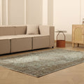 Vintage Isparta Turkish Area Rug 5x8 ft — Gray & Brown Floral (No. 53917)