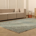 Vintage Isparta Turkish Area Rug 6x10 ft — Beige & Gray Floral (No. 53919)