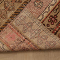 Vintage Malatya Turkish Runner Rug 2x8 ft — Beige & Brown Patchwork