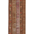 Vintage Malatya Turkish Runner Rug 2x8 ft — Beige & Brown Patchwork