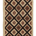 Vintage Isparta Turkish Runner Rug 3x4 ft — Beige & Brown Geometric