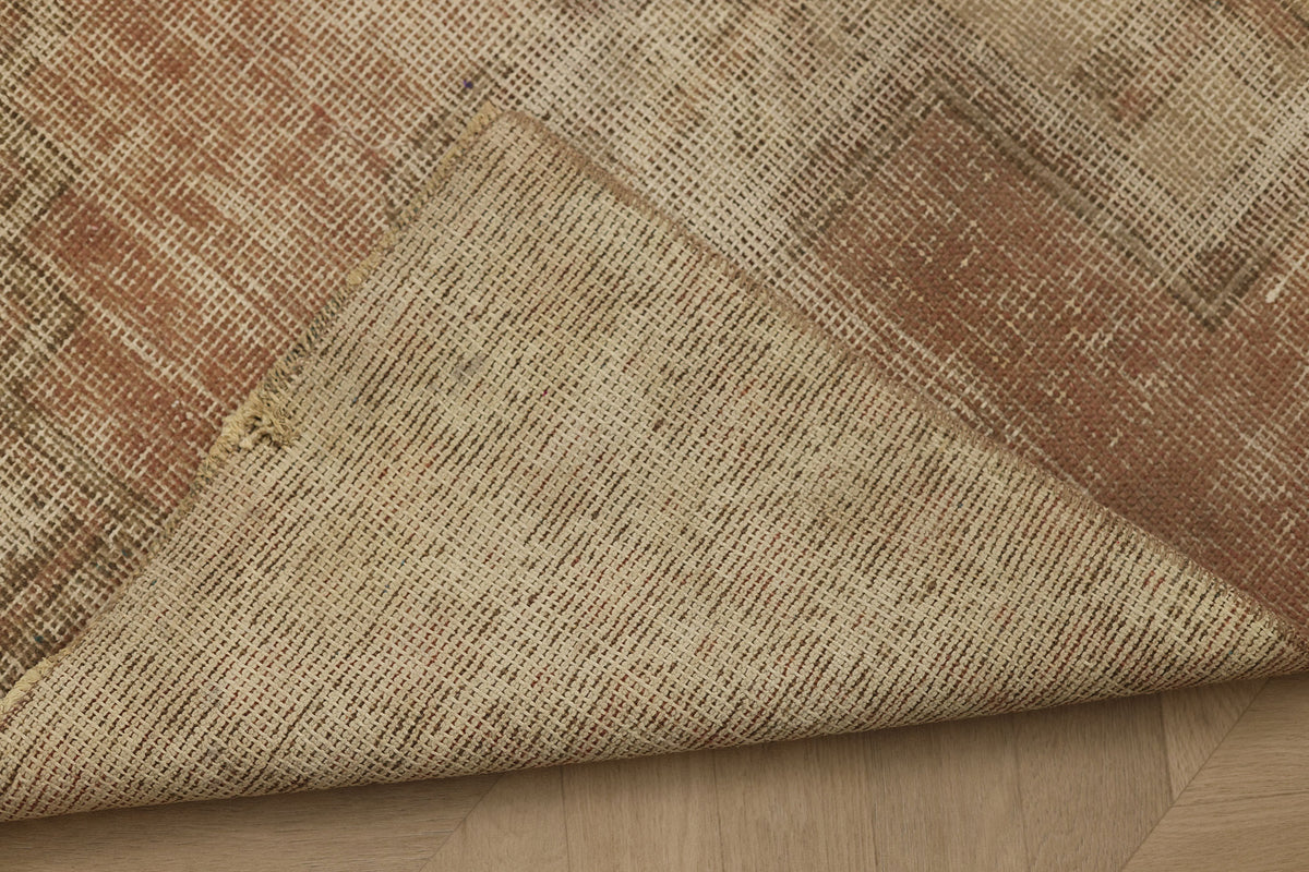Vintage Malatya Turkish Runner Rug 2x5 ft — Beige & Brown Distressed (No. 54353)