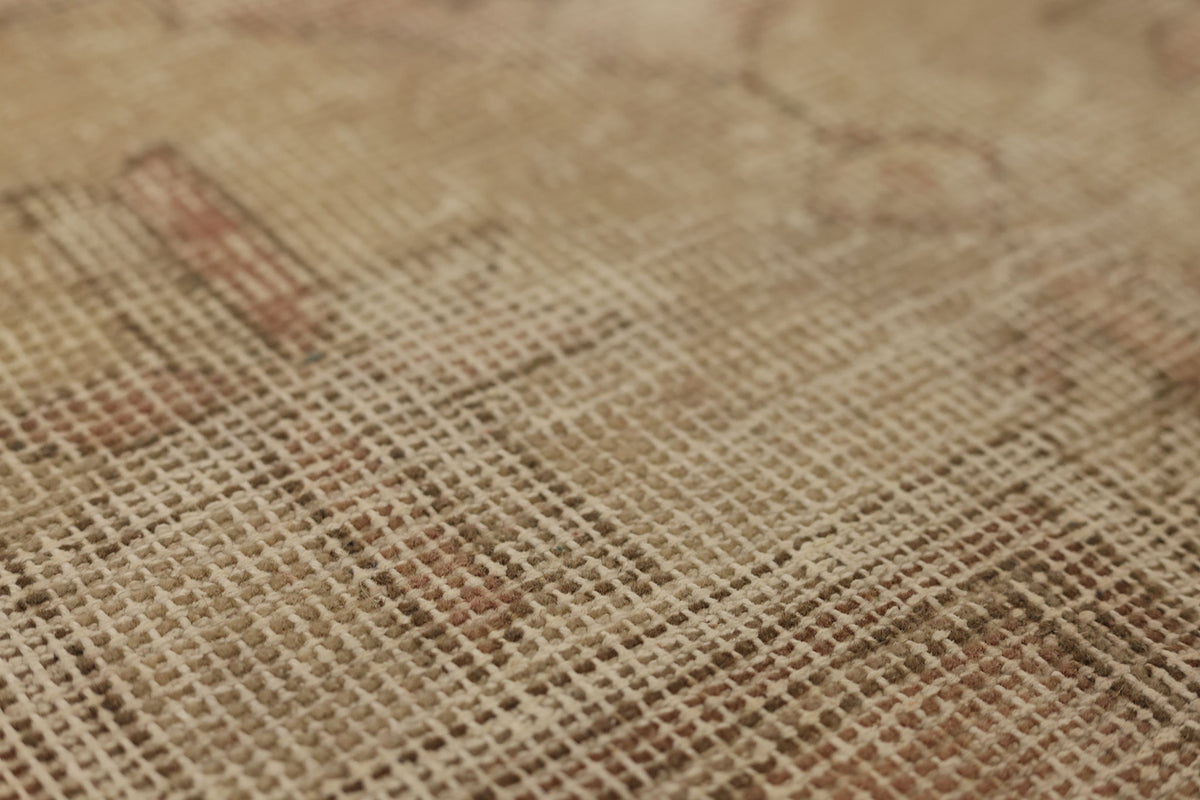 Vintage Malatya Turkish Runner Rug 2x5 ft — Beige & Brown Distressed (No. 54353)