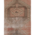 Vintage Malatya Turkish Runner Rug 2x4 ft — Brown & Pink Geometric