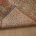 Vintage Malatya Turkish Runner Rug 2x4 ft — Brown & Pink Geometric